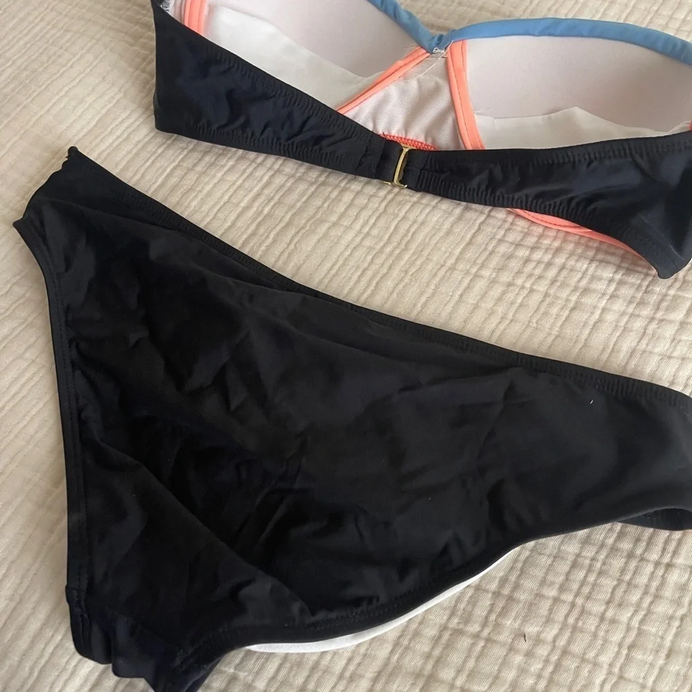 Gianni Bini Colorblock Bikini Set - Black, Blue, and Pink size S/M